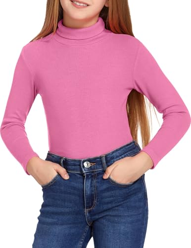 Arshiner Girls Turtleneck Sweater Kids Casual Long Sleeve Knit Pullover Tops