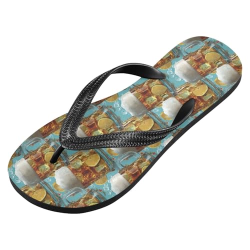 Flip Flop Sandals Beer Ice Print for Women Men Beach Outdoor XS2