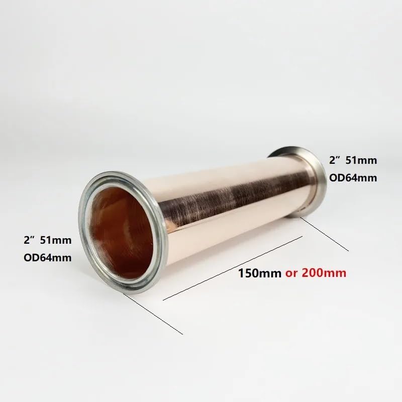 Miedziana rurka szpuli 2 "(51 mm) OD64 grubość 1,5 mm 6"/8" opcje długości połączenie z trzema końcówkami zaciskowe złącze przemysłowe(200)