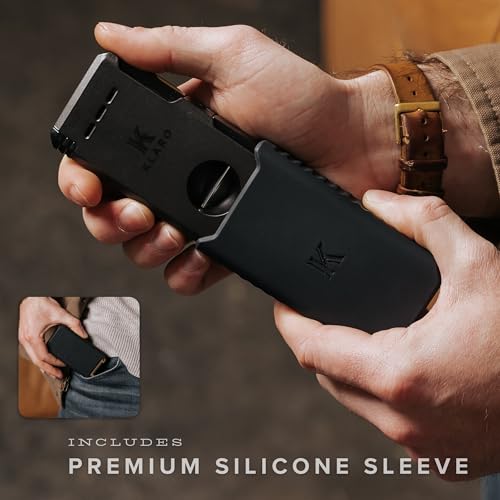 Encendedor doble llama con cortador V-Cut y funda silicona miniatura 4