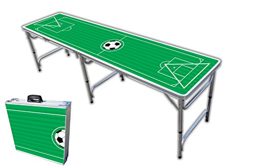 8-Foot Professional Beer Pong Table/Tailgate Table/Picnic Table - Soccer Field Graphic