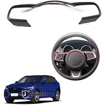 ABS Matte Black Steering Wheel Decoration Frame Trim For Jaguar F-Pace F-TYPE XF 2016-2019 Car Interior Accessories
