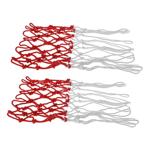 BRIGHTFUFU 2 Pack Basketball Nets Outdoor Heavy Duty Frame Netting for Basketball Hoop Thick Mesh Red/White/Blue