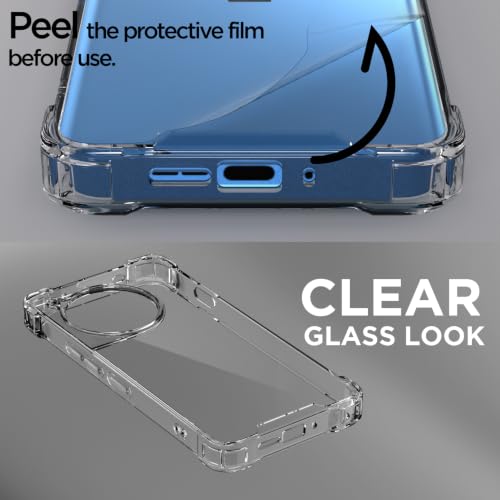 Image of Outlouders Back Cover for OnePlus 12R 5G Clear Transparent PC + TPU Bumper Case with Raised Edges for Shockproof Protection (Transparent)