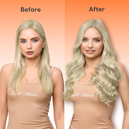 Image of Full Shine Butterfly Weft Hair Extensions 20 Inch 100G Platinum Blonde | Invisible Pu Hole Weft Extensions, Genius Weft, Straight Hair Extensions, Add Length, Date Night Styling