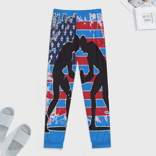 U.s Flag Wrestling Pajama Pants Men Pj Bottoms Sleepwear Lounge Pant3