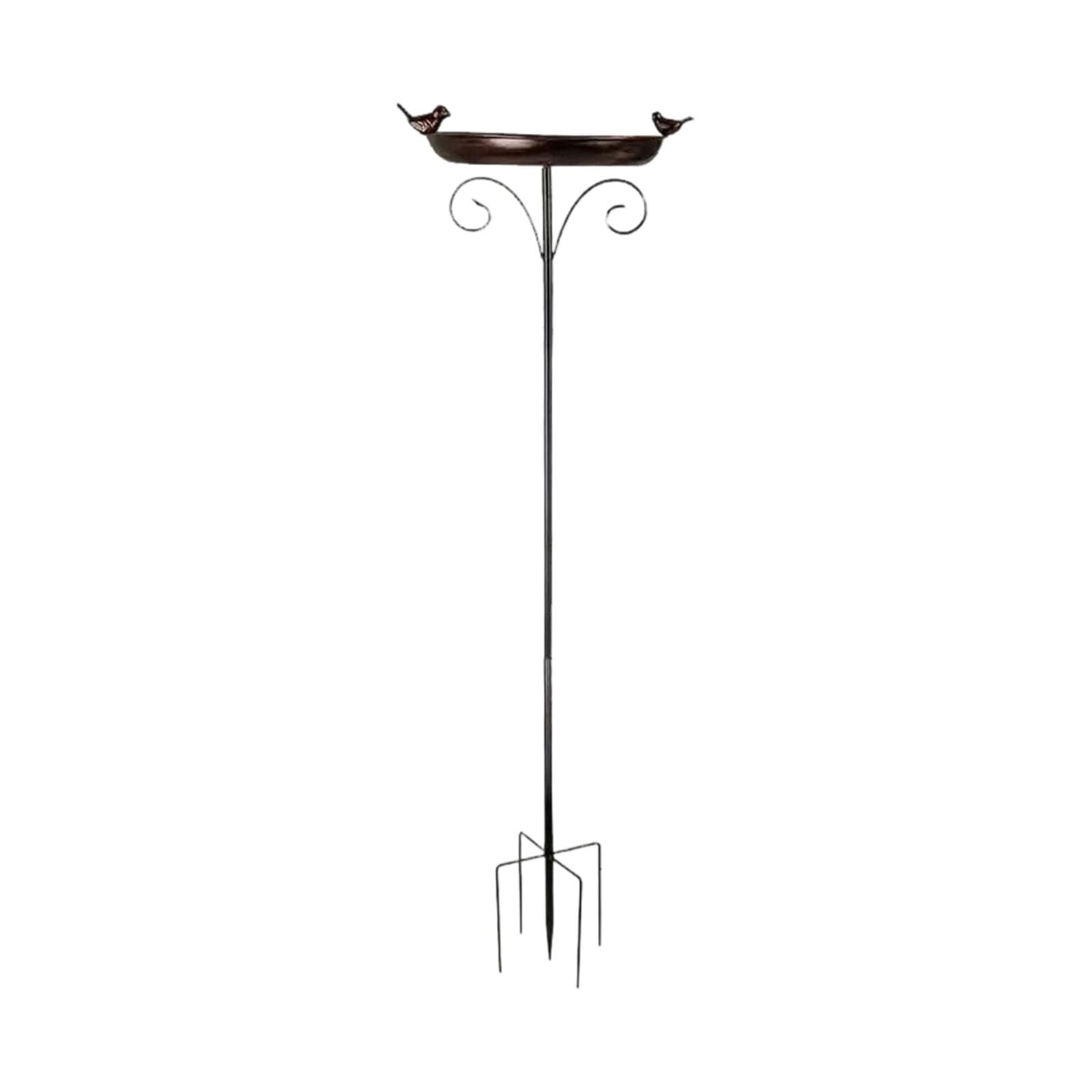 Msioytog Wrought Iron Two Bir Metal Bird Bath Featuring Spacious Basin And Sturdy Base Ideal For Garden Areas Traditional Garden Birdfeeder