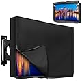 Outdoor TV Cover 52 to 55 Inch Weatherproof, Waterproof Outside TV Covers Heavy Duty 600D Oxford TV Covers Outdoor TV Screen Protectors Shield with Full Zippers and Velcro for Flat Screen Outdoor TVs