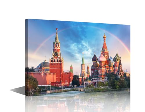 Tableau paysage Moscou et monument russe grand format pour hôtel