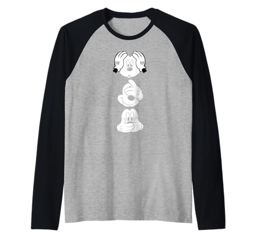 Raglan baseball tee Disney Mickey Mouse t-shirt manches trois-quarts rétro