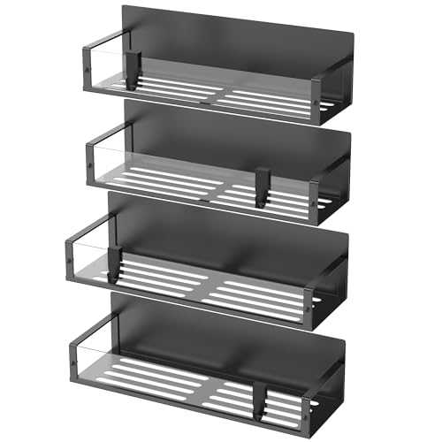 Image of HuggieGems Metal Magnetic Spice Rack for Refrigerator Clear, 4 Pack