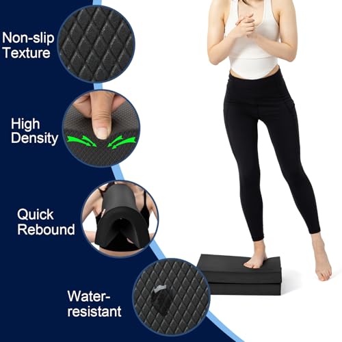 Image of StrongTek Professional Foam Exercise Balance Pad - 15.8 inch x 13 inch x 2 inch, High-Density TPE Foam Knee Pad, Non-Slip & Water-Resistant, for Balance Training, Physical Therapy, Yoga, and More
