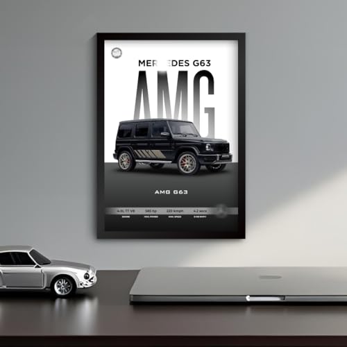 Image of Mercedes G Wagon Poster | Framed G Wagon A4 Sized (31 x 23 cm) | Car Posters for Wall, Gift for Boys, Mercedes G 63 Frame | Supercar Frames | Car Poster for Wall, Bedroom, Hostel, Study Room (F 005)