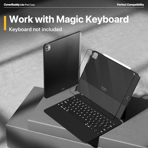 Image of MAGEASY CoverBuddy Lite Case that Fits Magic Keyboard foriPad Pro 13 inch (M5 2025 / M4 2024, 8th 7th Gen) Magic Keyboard Compatible iPad Case with Seamless Closure & Magnetic Pencil Holder (Black 1.2)