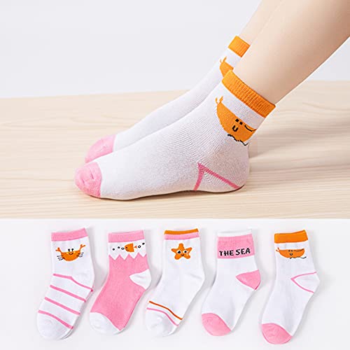 EnJoCho Socks 5 Cartoon Children's Boys Cotton Girls Of Socks Pairs Tube Baby Socks In And Socks Socks4