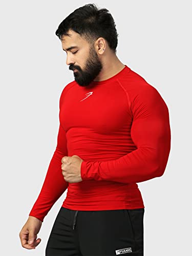 Image of FUAARK Men's Full Sleeve Compression T-Shirt - Athletic Base Layer for Fitness, Cycling, Training, Workout, Tactical Sports Wear
