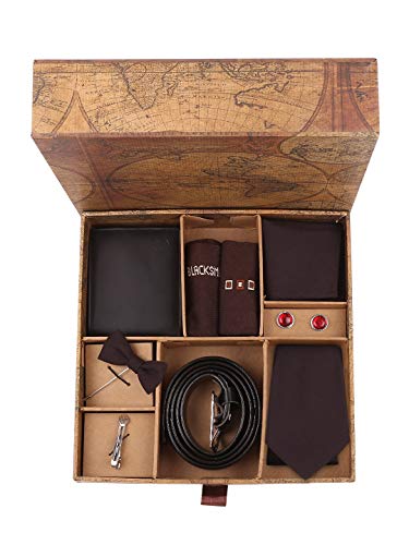 Blacksmith Striped Tie, Cufflink, Pocket Square, Socks, Lapel Pin, Tie Clip , Belt, Wallet, Set for Men (Maroon Polyester) Blacksmith Striped Tie, Cufflink, Pocket Square, Socks, Lapel Pin, Tie Clip , Belt, Wallet, Set for Men (Maroon Polyester)
