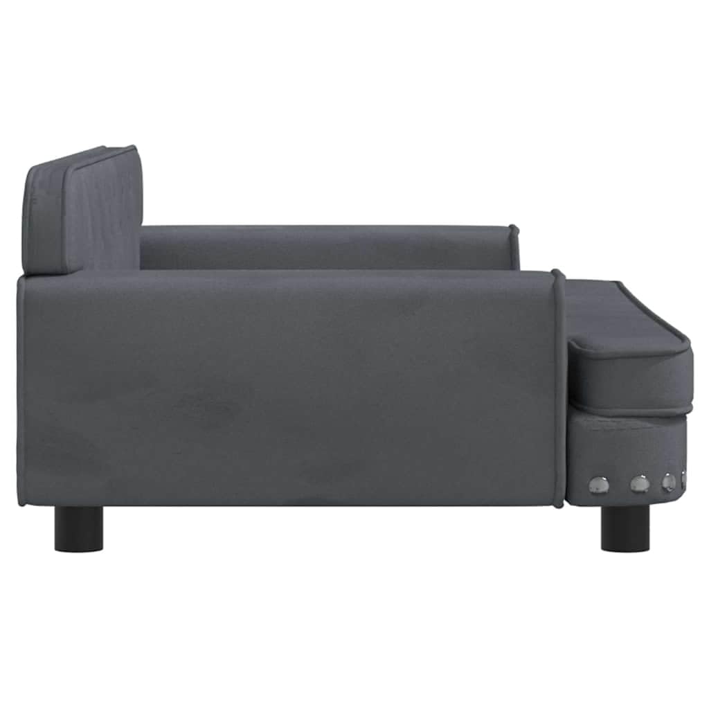 vidaXL Cama para Perro de Terciopelo Gris Oscuro 90x53x30 cm, Sofá para Mascota