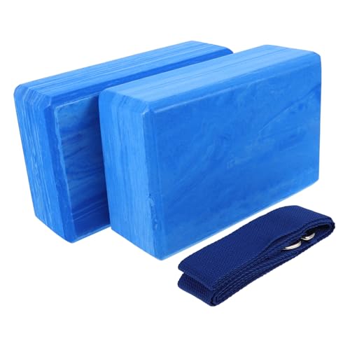 POPETPOP Bricks Yoga Blocks Set 3pcs High Density Foam Blocks Straps Safe for Body Relaxation and Fitness