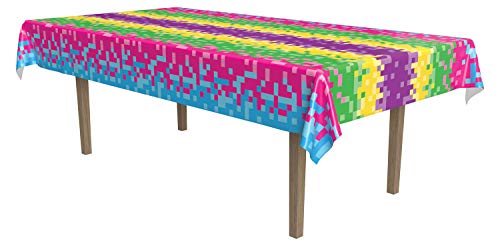 Beistle 8-Bit Tablecover, 54 by 108-Inch, Multicolor
