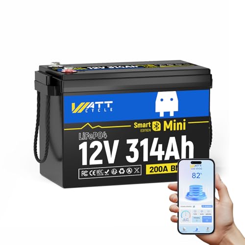 Image of Wattcycle 12V 314Ah Mini LiFePO4 Battery 200A BMS Bluetooth 4.01kWh
