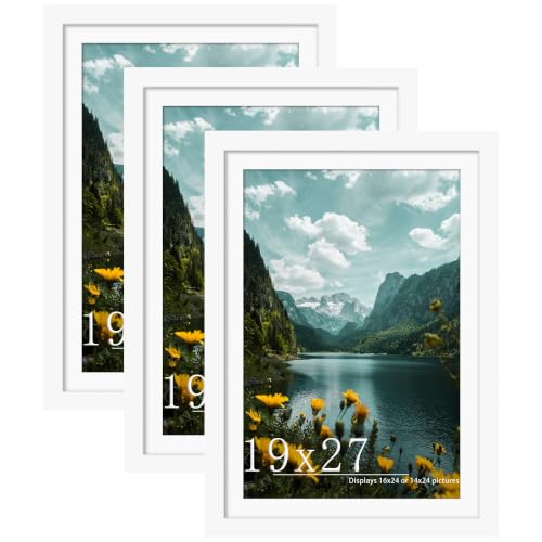 Image of Picrit 19x27 White Poster Frame, Picture Frame for Wall, 3 Pack