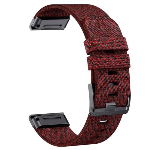 �݊���������܂�Garmin Fenix 7/6/5/Epix/Instinct �E�H�b�`�o���h 22mm 26mm �N�C�b�N�����[�X�i�C�����X�g���b�v�Ή�(Jacquard Red,26mm)