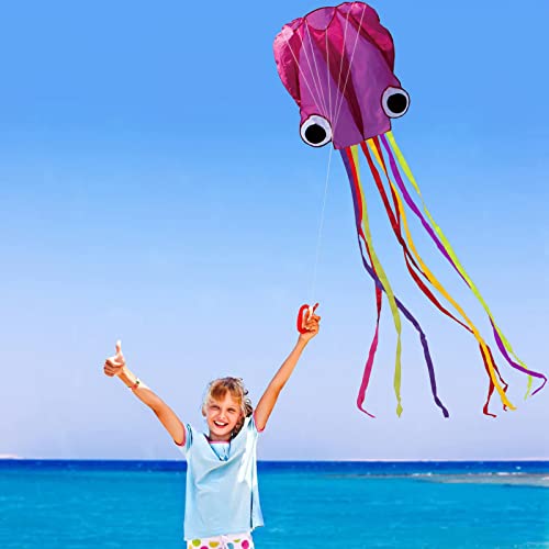 image for Hengda Kite Software Octopus Flyer Kite with Long Colorful Tail for Ki