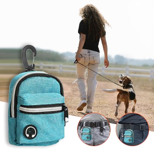 Image of Dog Treat Pouch leash attachment Dog Treat and Poop Bag Holder Dog Treat Pouch for Leash Poop Bag Holder with Clip Pet Waste Bag Dispenser Walking Accessories Cute Puppy Backpack Supplies