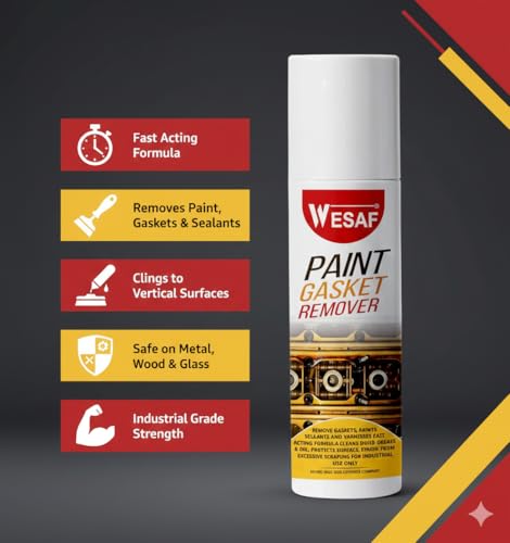 Image of Wesaf Paint Remover Spray for Metal 400g | Paint Stripper and Gasket Remover Spray for All Types of Paints, Varnishes, Coatings | Quick and Effective on Metals - Grade 6661