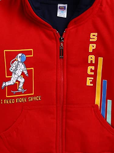 Image of Full Sleeves Space Printed Hooded Jacket - Mustard