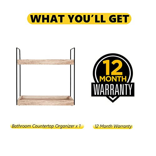 Bathroom Counter Organizer, Vanity Organizers And Storage Tray, Bathroom Countertop Shelf, Bathroom Under Sink Organizer, Rustic Bathroom Kitchen Coffee Station Decor (2 Tier) #TOP5