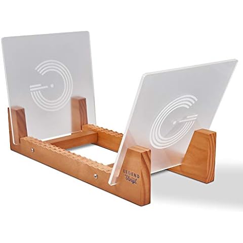 Legend Vinyl Record Display Shelf Unit in Vintage Oak with Acrylic Ends. Holds 50 Single or Double LPs and 7” Records. Includes Washable Lint-free Microfibre Cleaning Cloth Cover
