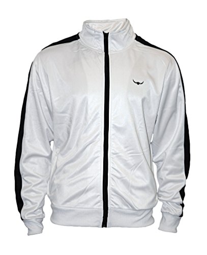 ROCK-IT Apparel® Track Jacket - Hombres con Estilo y Calidad de Estilo Retro Chaqueta de chándal por Rock-IT tamaños S-XXXL - Color Blanco Negro XL