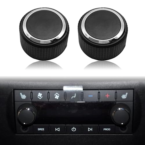 Pleoos Car Rear Radio Volume Control Knob, Radio Repair Kit Replacement Button Compatible with 07-13 Chevy Tahoe Chevrolet Silverado GMC Acadia Sierra Denali Yukon GM 22912547(2Pcs)