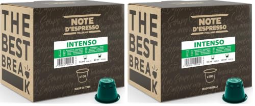 Note d'Espresso - Intenso - Cápsulas de Café - Compatibles con Cafeteras NESPRESSO* - 100 caps (Paquete de 2)