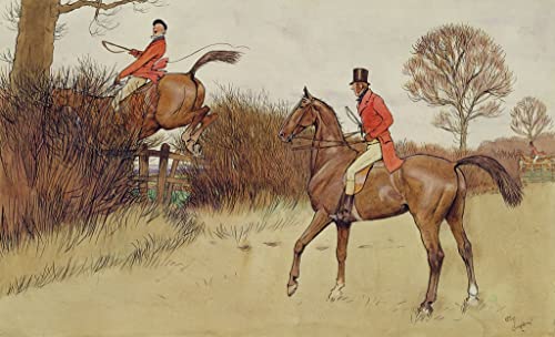Affiche scène de chasse Cecil Aldin tableau mural souvenir vintage