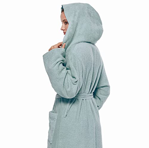 Arus Women's Princess Robe Ankle Long Hooded Lightweight Turkish Cotton Bathrobe4