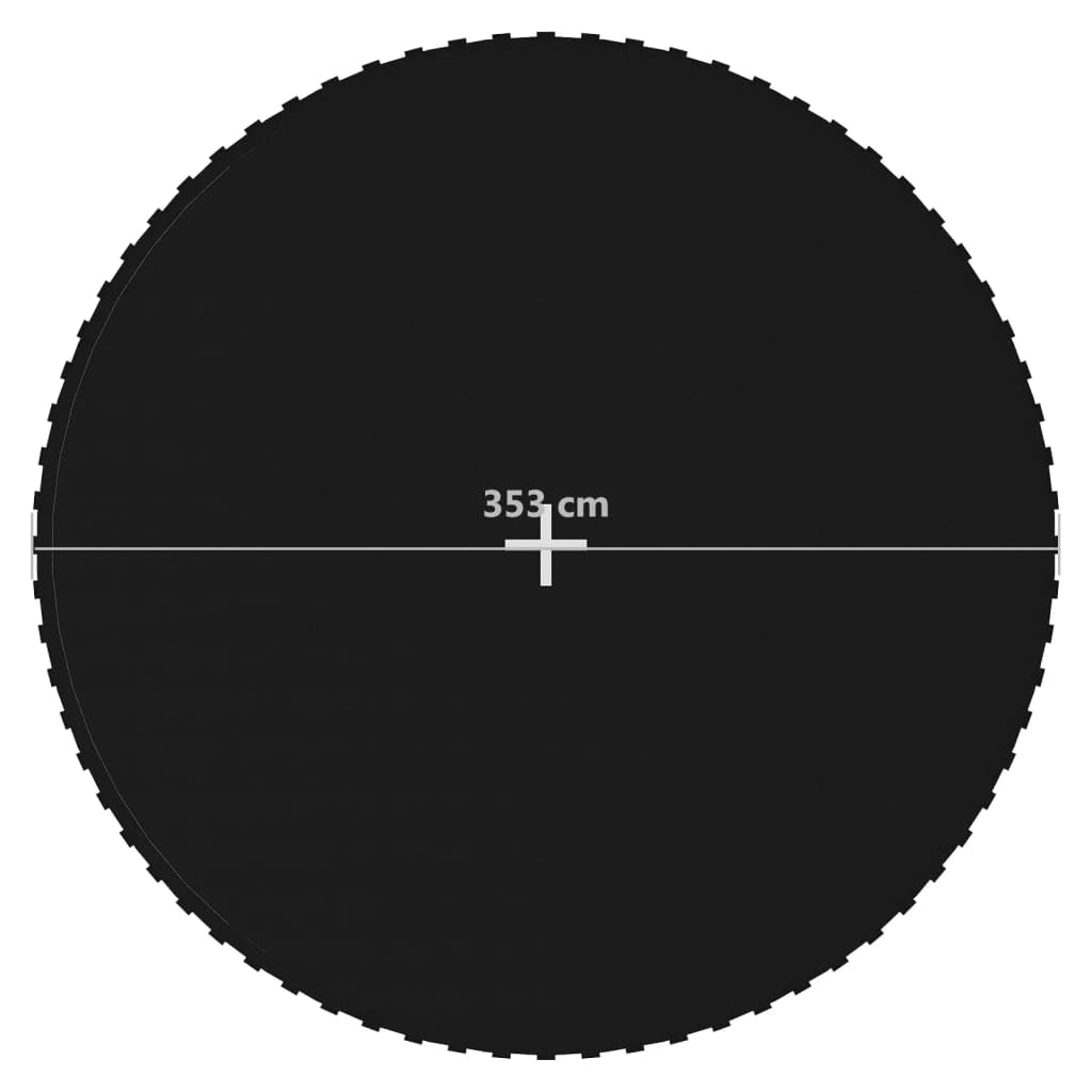 Tappeto elastico nero, in polipropilene, 280 g/m², diametro 3,53 m, ricambio con 72 ganci per trampolino rotondo da 3,96 m, tappeto elastico da giardino, resistente ai raggi UV e all'acqua
