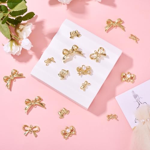 Beadthoven 20pcs Alloy Bowknot Links Bow Knot Shape Connector Charms Bow Tie Pendants Double Loop for Necklace Bracelet Earring Keychain Jewelry Making DIY Craft - Image 4