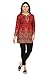 Indian Short Kurti Top Tunic Printed Women's India Clothes (Maroon, 4XL)