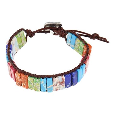 Pulsera de Chakras OTOTEC de Piedra Natural con Cuerda de Cuero Cover