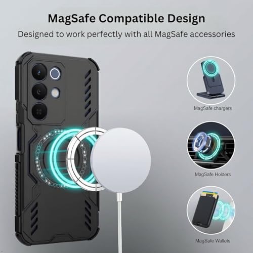 Image of ShieldTech Back Cover Case for Realme C85 5G | 360 Protection Mobile Phone Case Mag-Safe | Camera Protection | Back Cover for Realme C 85 5G / Realme C85 5+G - Black TPU+PC