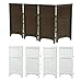 Suncast 4 Panel Wicker Screen Enclosure, Java & Outdoor 4-Panel Fence, White