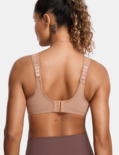 Image of SYROKAN Women's Max Control Underwire Sports Bra High Impact Plus Size with Adjustable Straps Unlined Bra