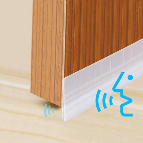 Image of Door Draft Stopper, Silicon Door Bottom Sealing Strip, Door Bottom Sealing Strip Guard, Self Adhesive Door Gap Filler Rubber,Protector from Cockroach,1M (White, Pack of 3)
