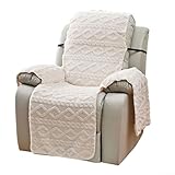 Niceminiwall Bezug für Massagesessel, dicker doppelseitiger Jacquard-Samt-Sofa-Schonbezug, wasserdicht, Anti-Falten-Stretchstoff, Maschinenwasha, Beige