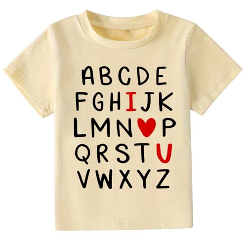 Kids Valentines Shirt Boys Girls Valentine Love Heart Graphic Tees Raglan Toddler Short Sleeve T-Shirt Tops 2-7 Years