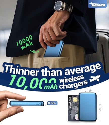 Image of Portable Charger for Magsafe Power Bank - 10000mAh Magnetic Phone Charger, USB-C 20W PD Fast Charging, Slim Wireless Battery Pack for iPhone 17 /16 /15 /14 /13 Series,for Travel Cruise Essentials-Navy