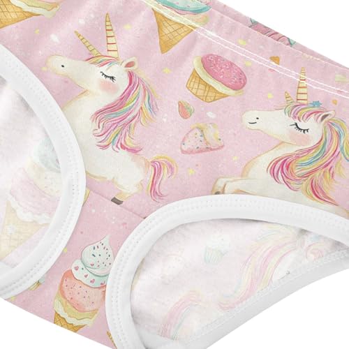 Wusikd Cartoon Unicorns Girls' Underwear Cotton Doughnuts Girls Briefs Soft Toddler Underwear 2T4